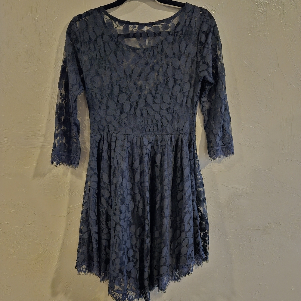 FREE PEOPLE Dress Black Lace Women's Size 4 Whimsigoth Fairy Goth Fairycore Y2k - Picture 11 of 15